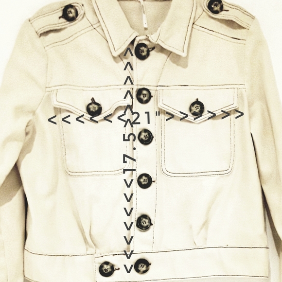 Free People Women's Eisenhower Ivory Denim Jacket - Picture 6 of 7